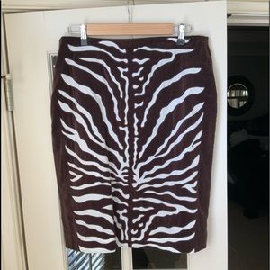 Velvet Animal Print Straight Skirt